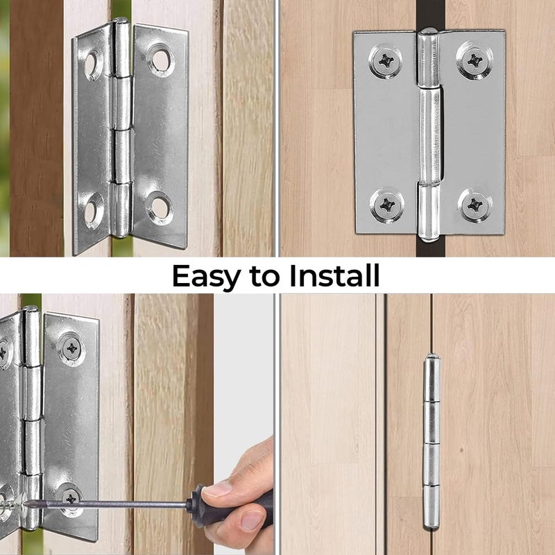 Duravel Door Hinge Folding Butt Hinges for Cupboard Cabinet Windows Door with Screws (10, 2 Inch) - Image 5